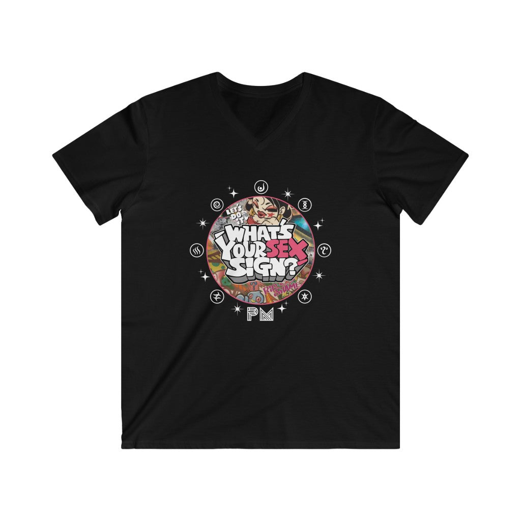 What's Your Sex Sign? Men's Fitted V-Neck Short Sleeve Tee